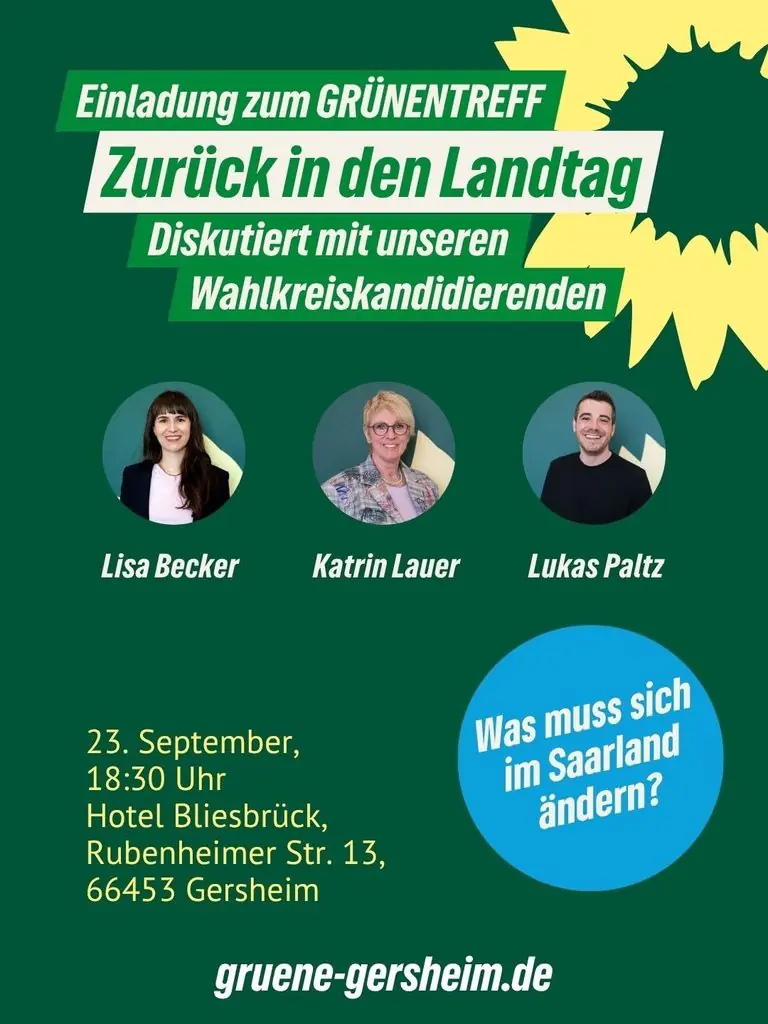 Grünentreff in Gersheim: Gestalte die Zukunft des Saarlandes mit!